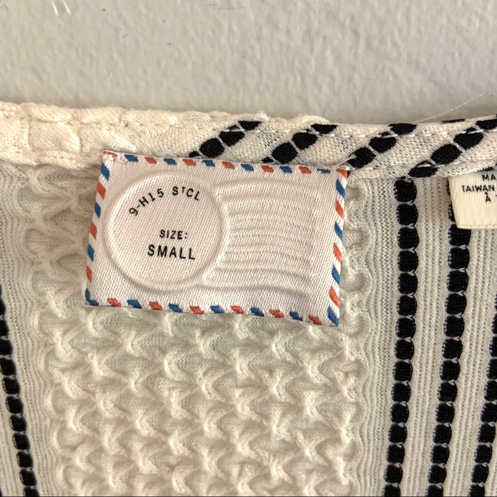 Anthropologie Postmark Striped Peplum Top Small - Picture 4 of 6